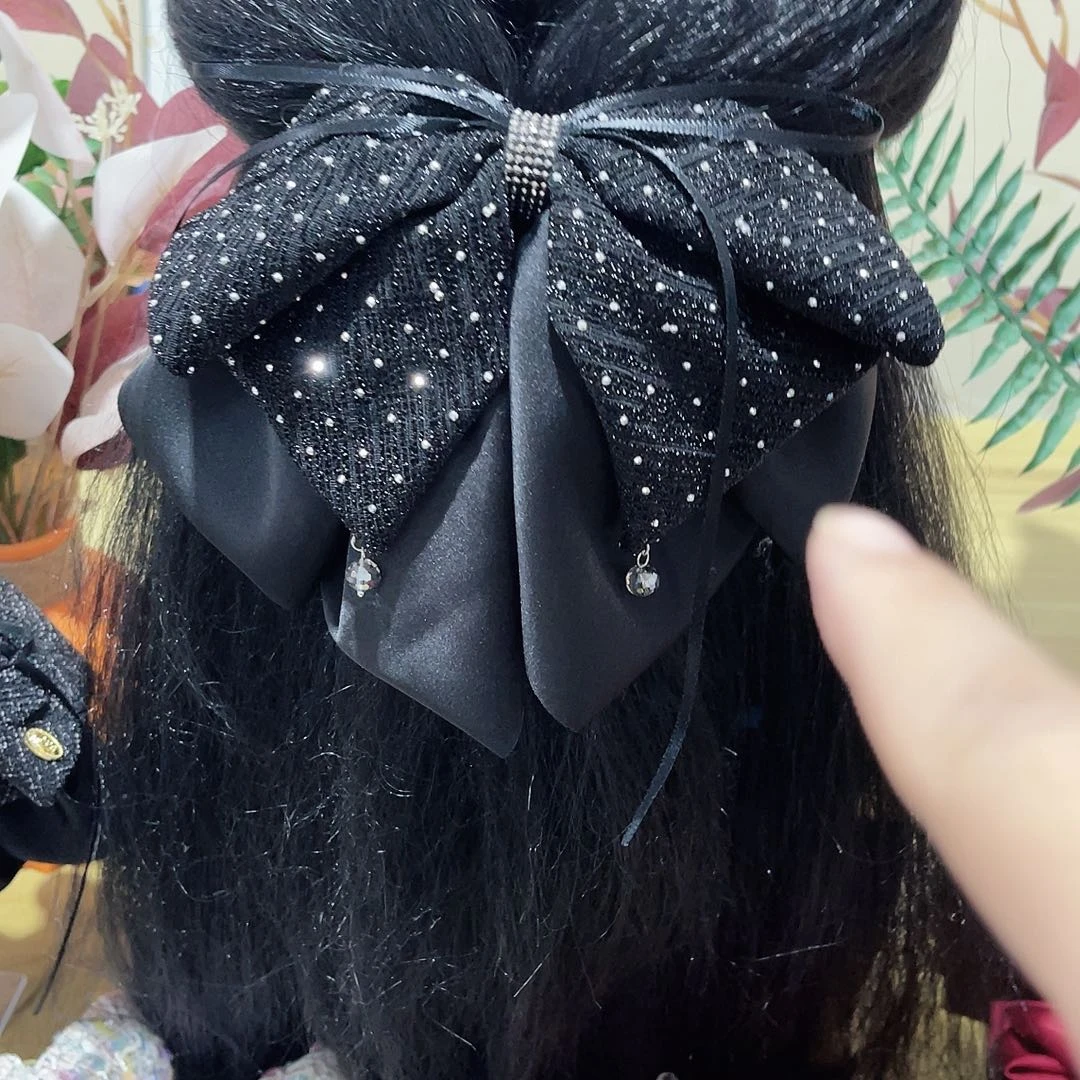 皮质铁合金蝴蝶结发夹