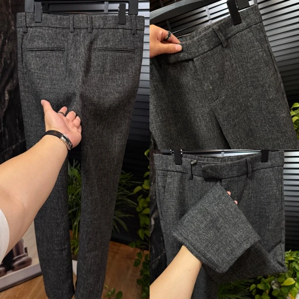 8102绵羊毛混纺男士秋季休闲裤青春潮流时尚穿搭百搭款西裤