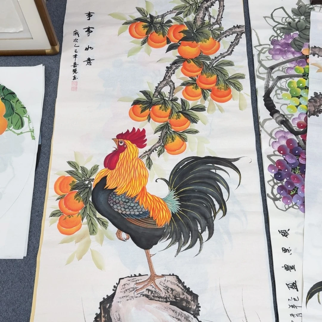 国画四尺尺寸70X140纯手绘作品