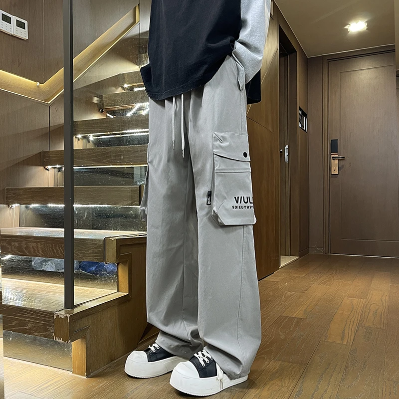 青少年学生休闲直筒工装休闲裤男春秋舒适潮流时尚宽束二用休闲裤