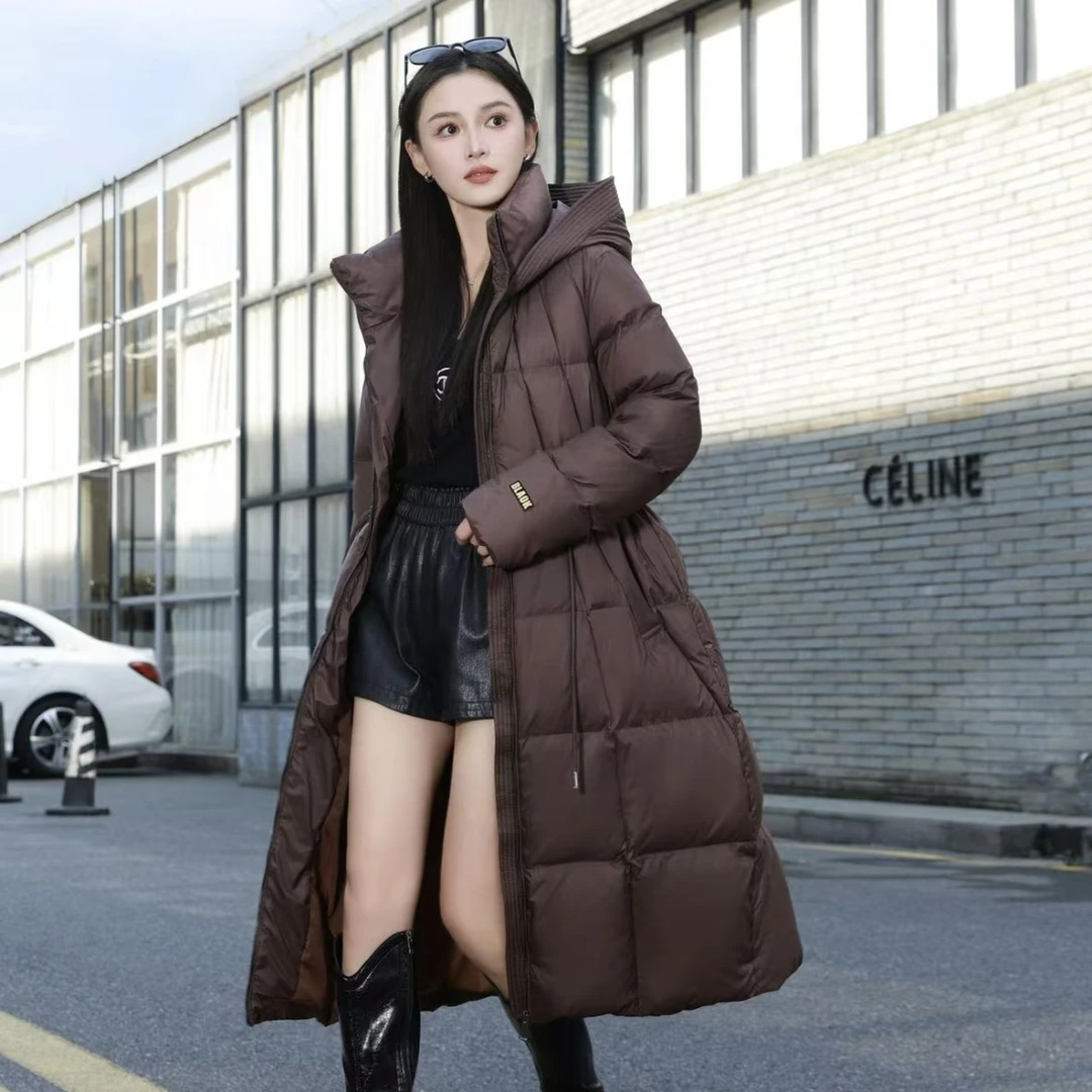 乔赫森中长款黑金90绒羽绒服女冬2024新款品牌过膝加厚时尚修身