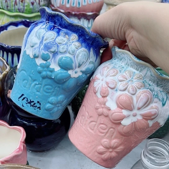 多肉绿植陶瓷花盆9.9包邮，有空