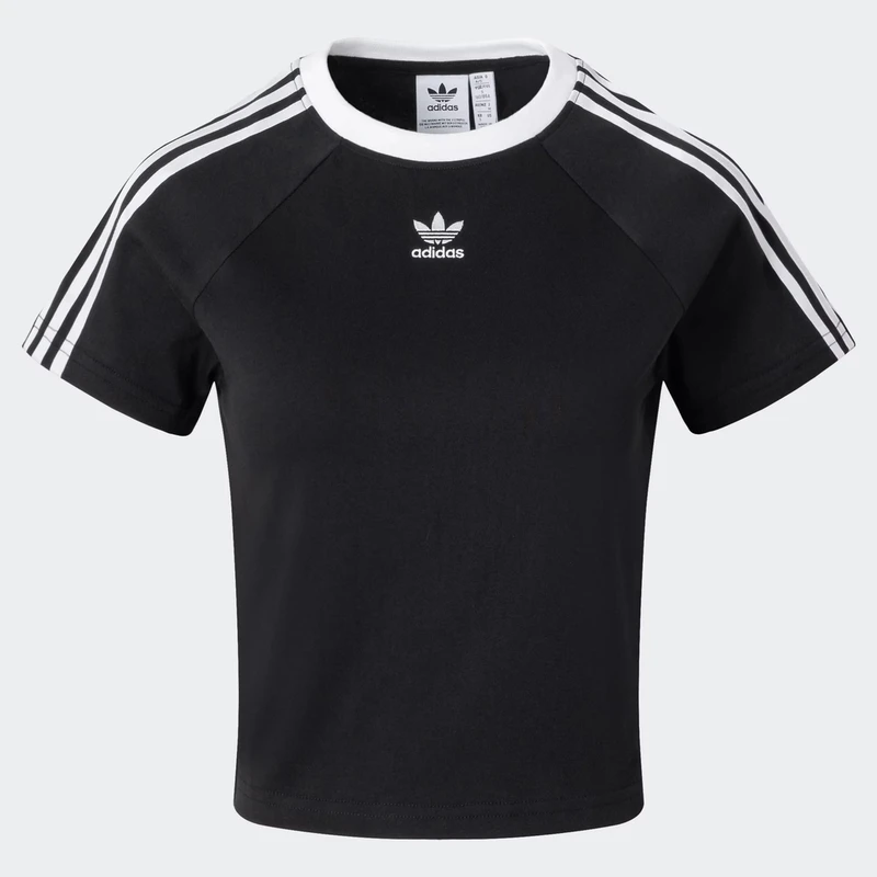 adidas/阿迪达斯女子Cali三条纹修身圆领纯棉运动短袖T恤JC8703