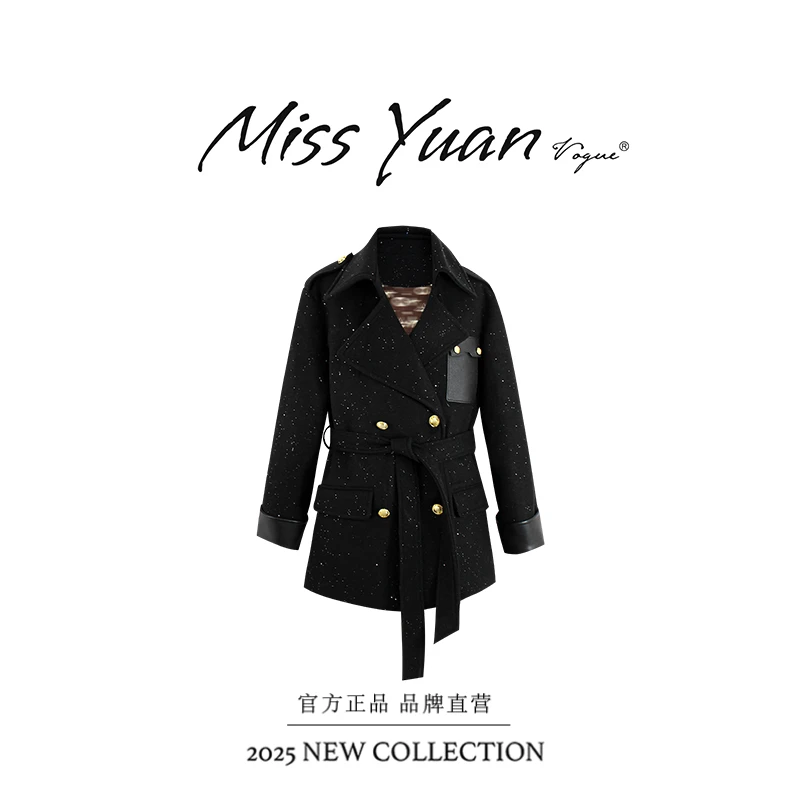 M.Y媛总 2025冬季新款轻奢风设计款收腰气质时尚外套MY2389D