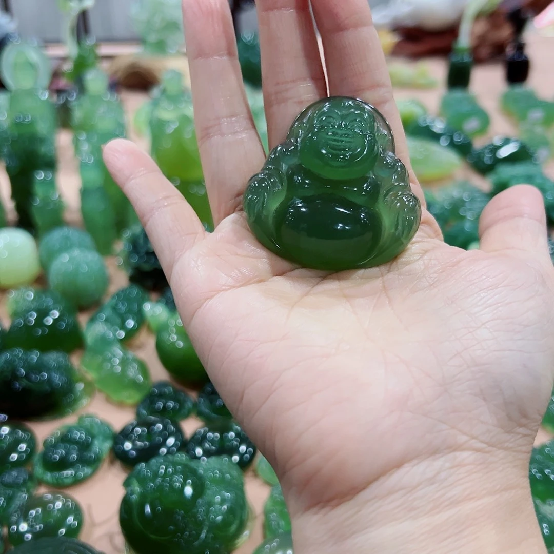 平***祥蛇纹石玉未镶嵌佛公