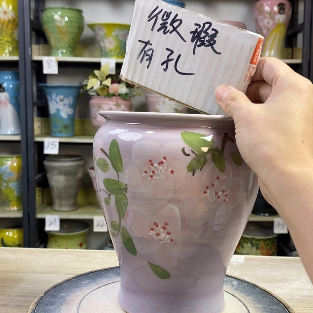 景德镇手工手绘陶瓷花盆