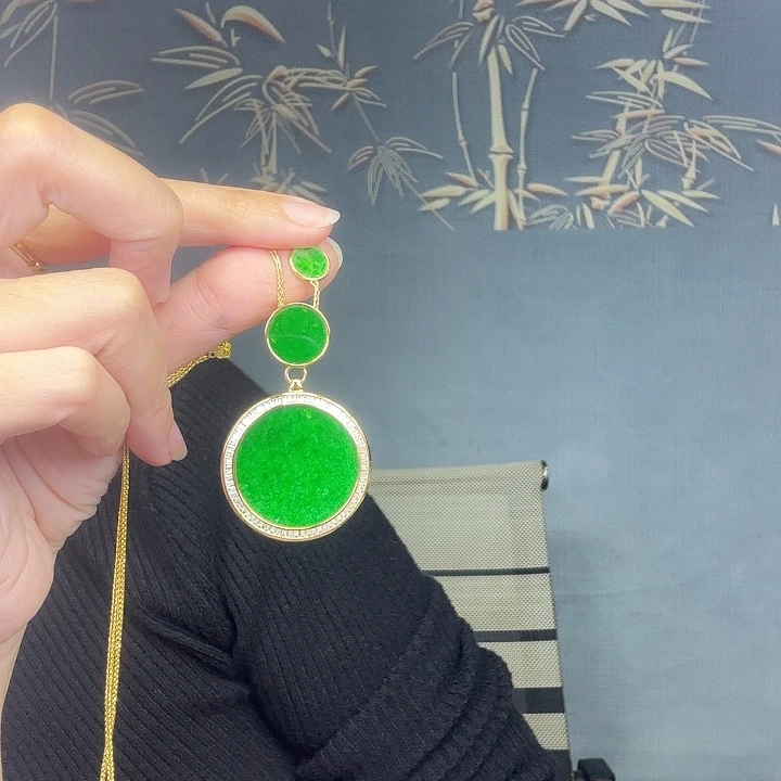 翡翠银S925镶嵌吊坠(赠链)特价