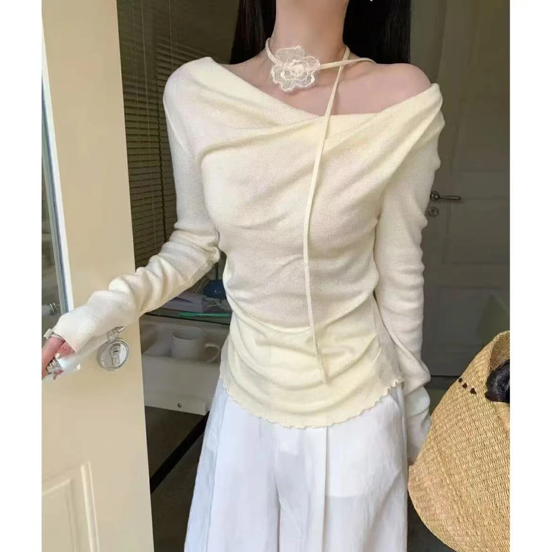 605#气质显瘦百搭长袖设计感针织衫【D6-3】