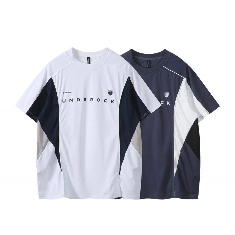 重磅户外撞色速干短袖T恤男女夏季设计运动半袖-T558