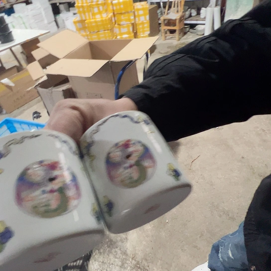 瓷景德镇高温陶瓷团龙团凤2个