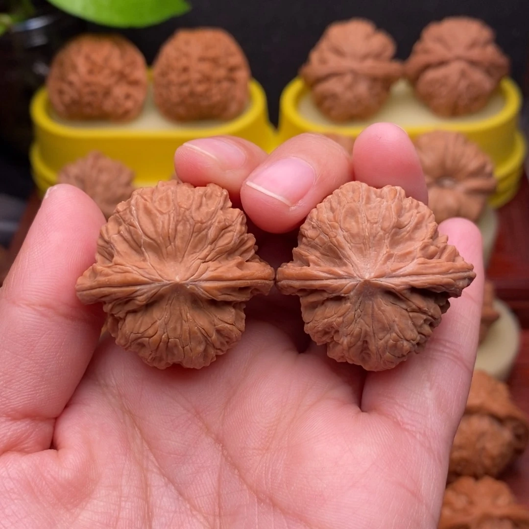 把件文玩核桃张**来34“野生”红皮正磨