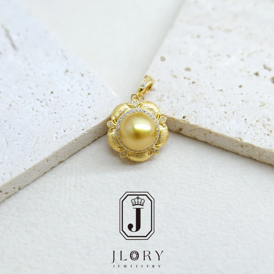 S925 10-11mm 海水南洋金珠繁花万能吊坠 814