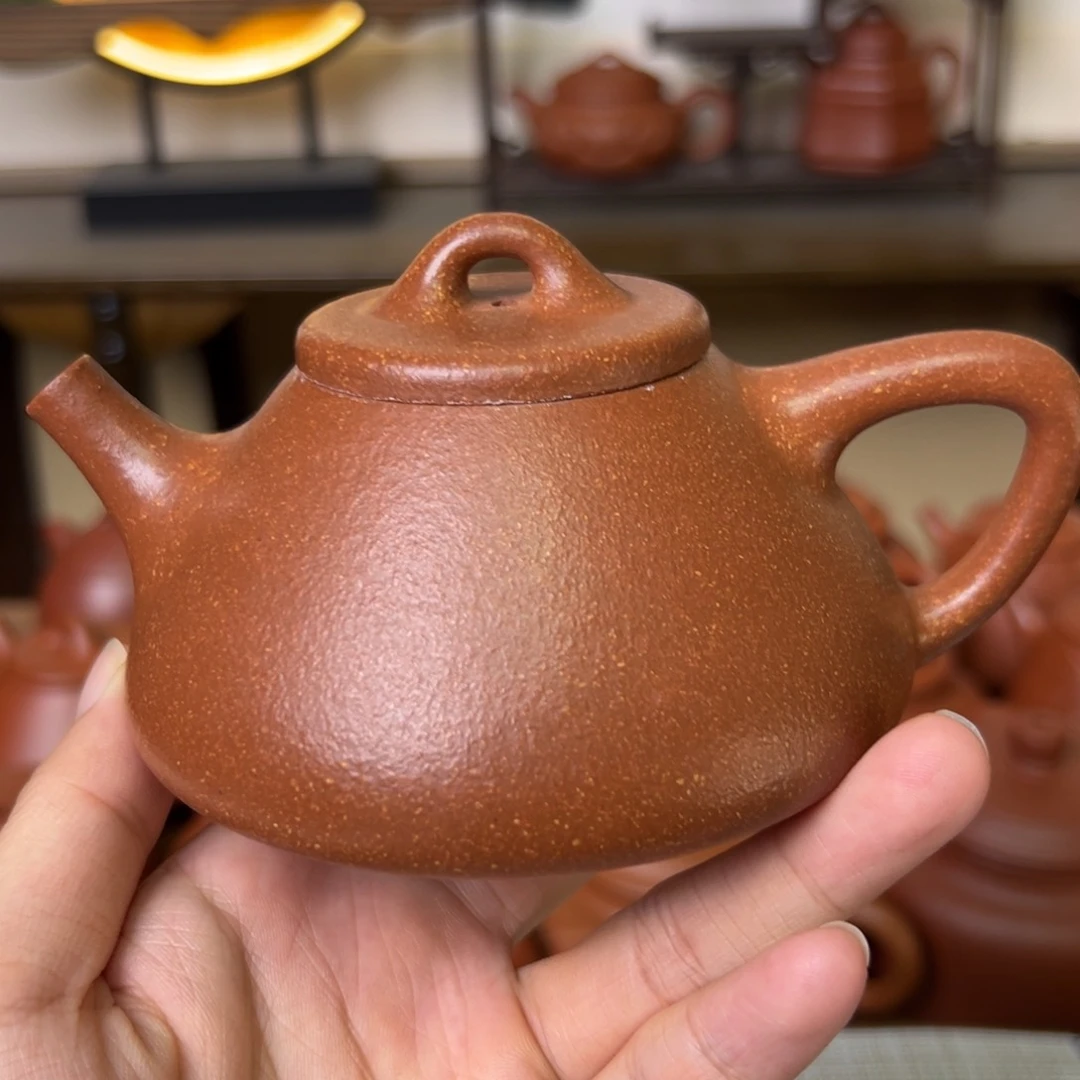 茶壶段泥紫砂壶子冶石瓢黄降坡220c c