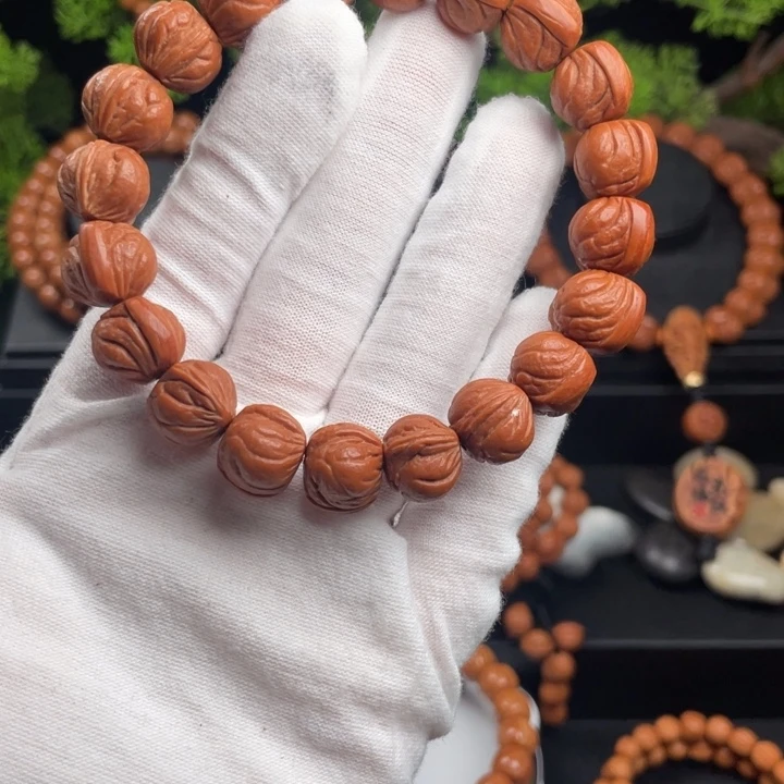 西***子桃核吊坠精品玉龙脊单圈