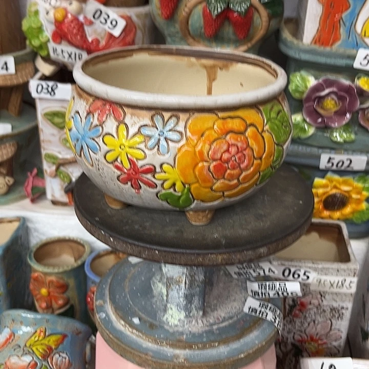 粗陶材质多肉花盆