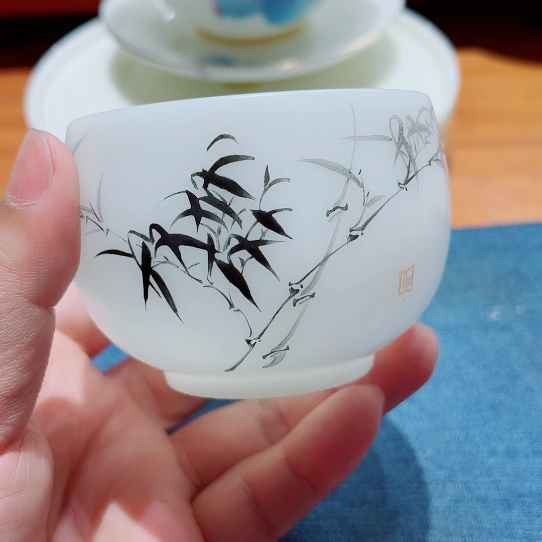 陶瓷素烧璞玉150cc手绘111