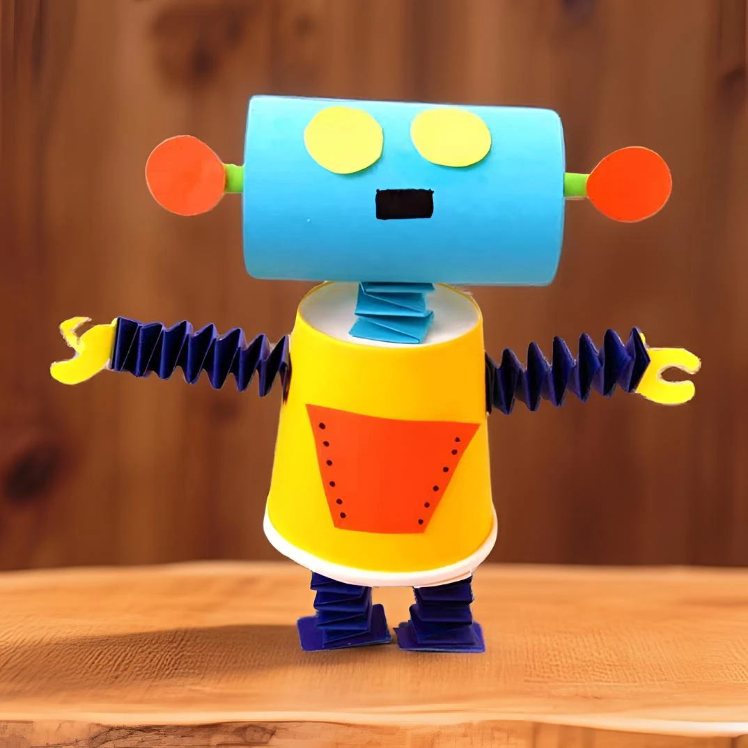 纸杯手工机器人益智玩具儿童手工diy纸杯材料包