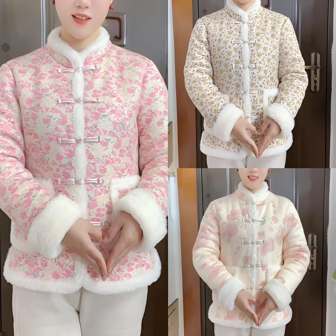 冬季新款皮绒加厚抗寒保暖棉袄妈妈装时尚减龄修身显瘦棉服外套女