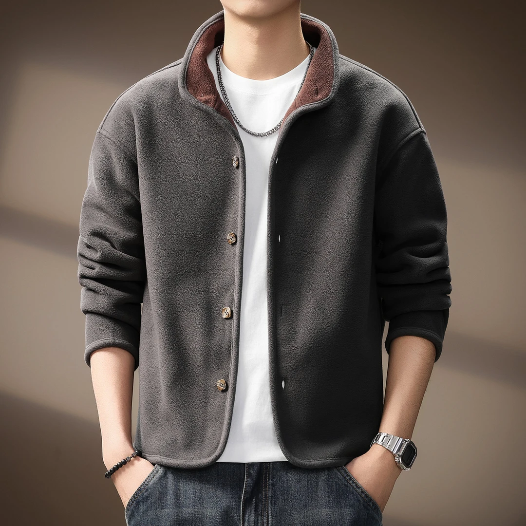 高级感小众开衫设计感夹克外套男士秋季新款休闲潮流保暖内胆上衣