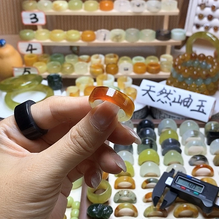 一***$未镶嵌岫玉戒圈岫玉精品指环内径 19.5