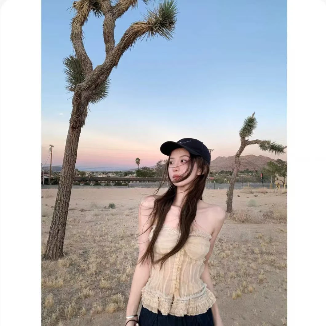 徐秋阳  抹胸小姐（春季新款）百搭时尚休闲显瘦显白吊带背心12225