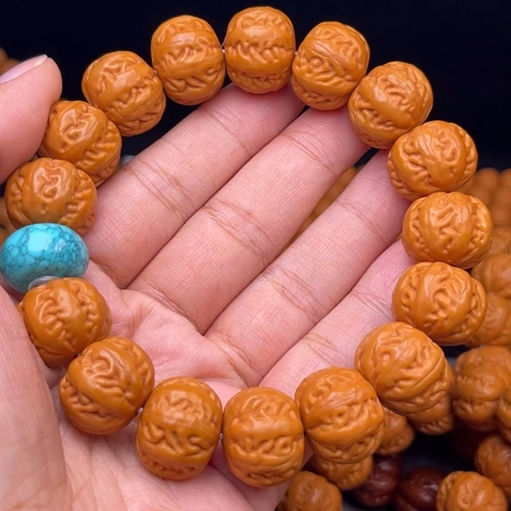 猴头核桃吊坠17麻花串绿