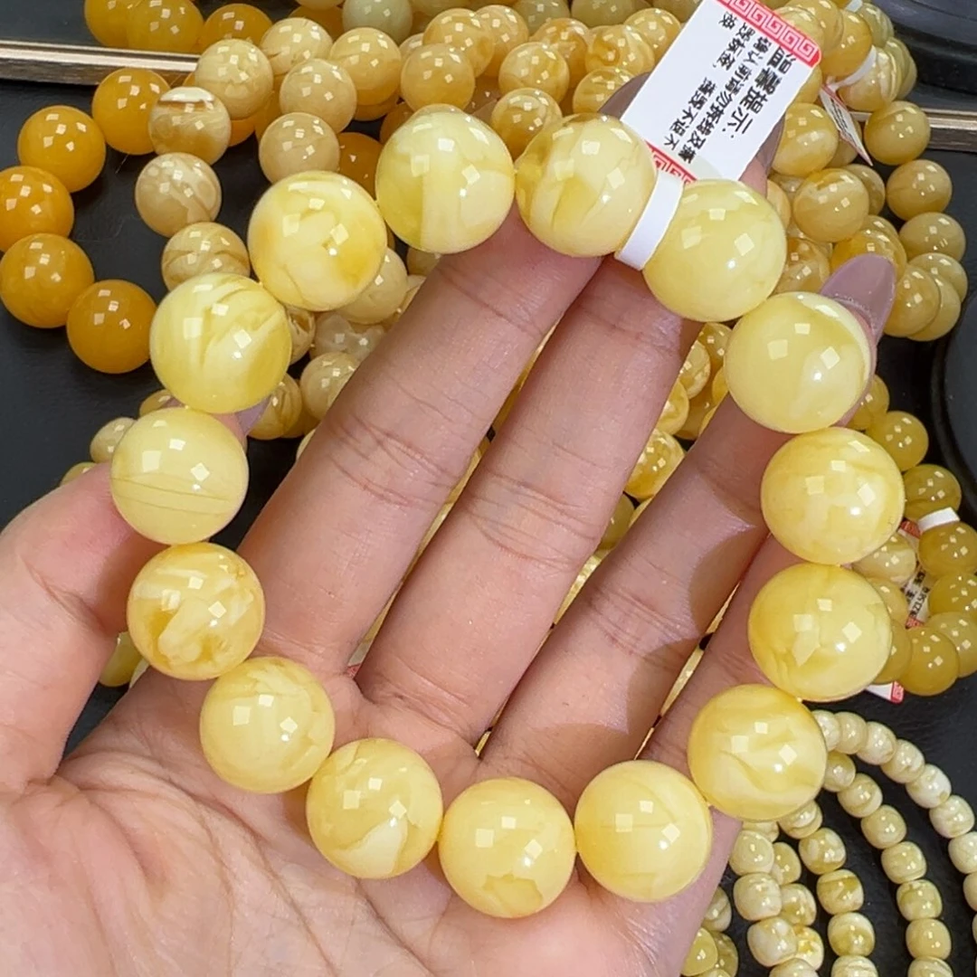 琥珀未镶嵌手链30.7白蜡妖花