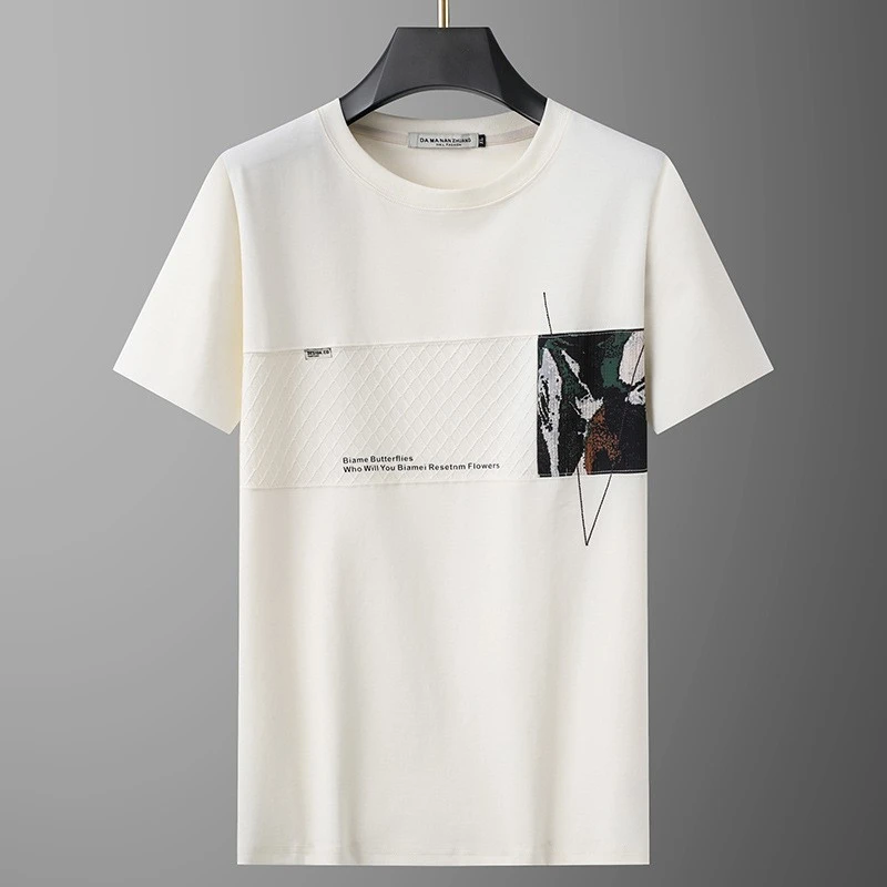 男士经典短袖T恤夏季男士宽松短袖t恤大码休闲百男款船领巴斯克