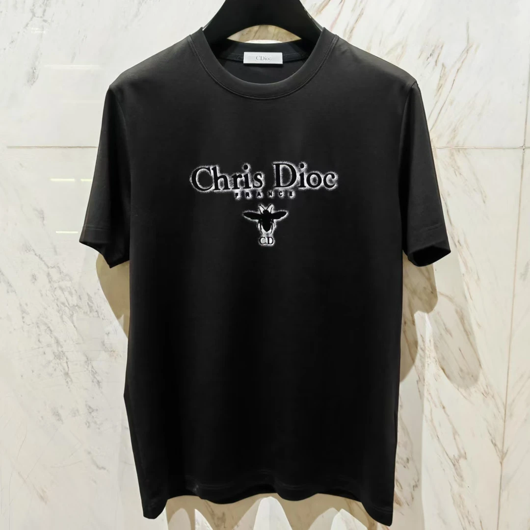 C.Dioc男士25春夏新款小蜜蜂字母短袖圆领T恤