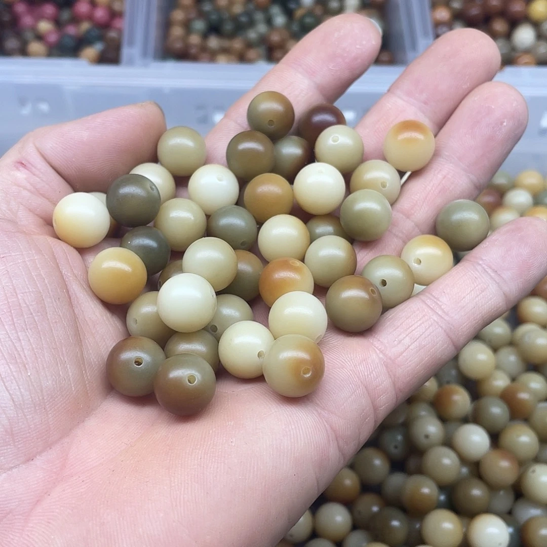 白玉菩提吊坠12绿炭烤圆100颗10颗