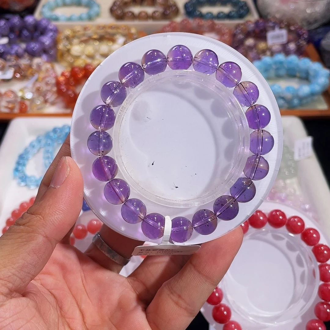 艾****未镶嵌手链水晶紫黄晶9.5mm