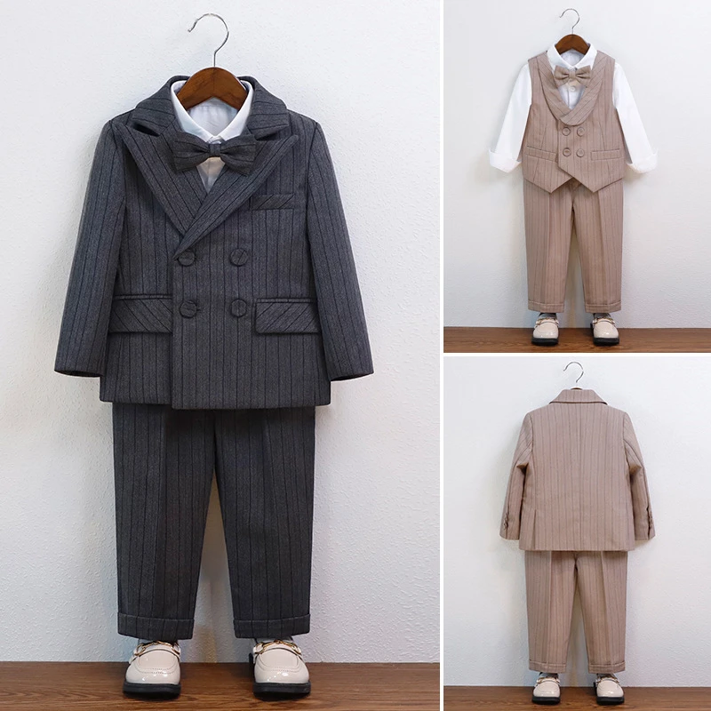 儿童西装套装男宝周岁礼服英伦花童小西服男童主持演讲钢琴演出服