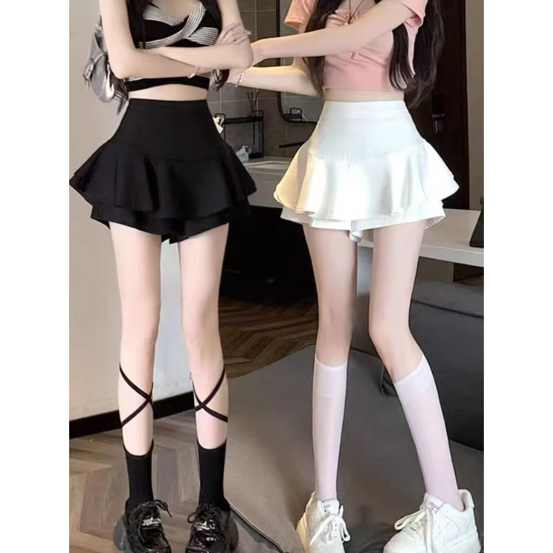 （三万）大码秋冬款三层巨遮肉百搭裙6893