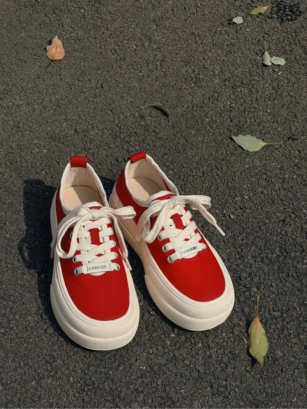 春夏新品厚底百搭设计感帆布鞋减龄时尚外穿潮