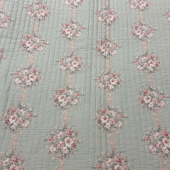 竹子纤维纯棉三米六绿色大粉花