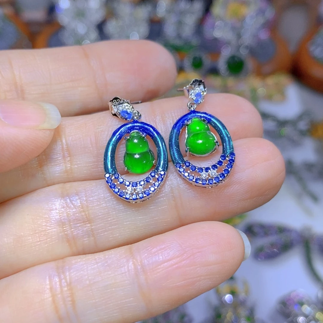 翡翠颈饰银S925镶嵌天然翡翠