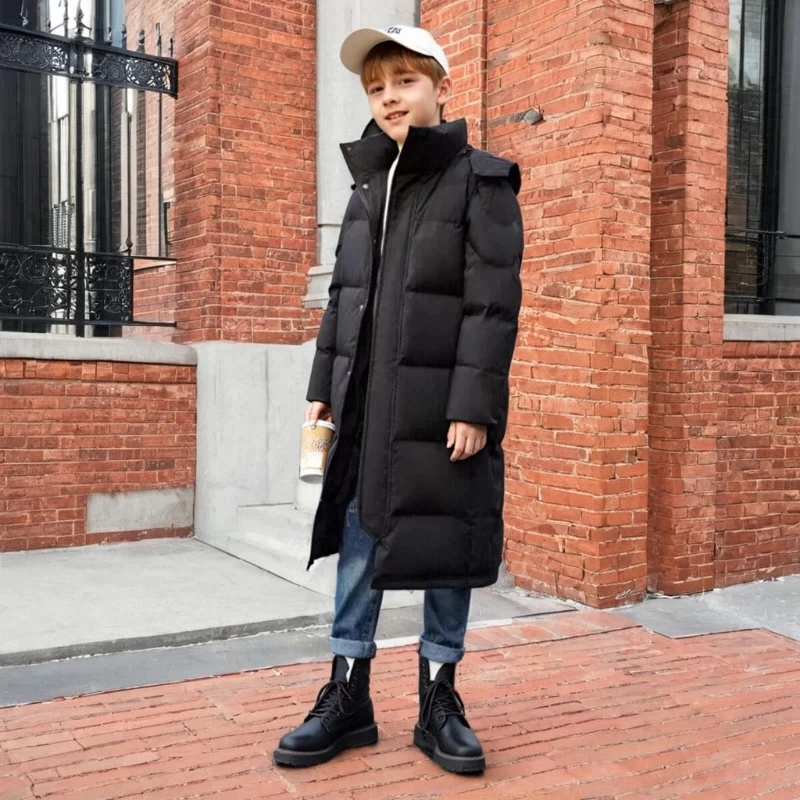 T 2025【X】12月18日 男童女童时尚长款连帽羽绒服3004-