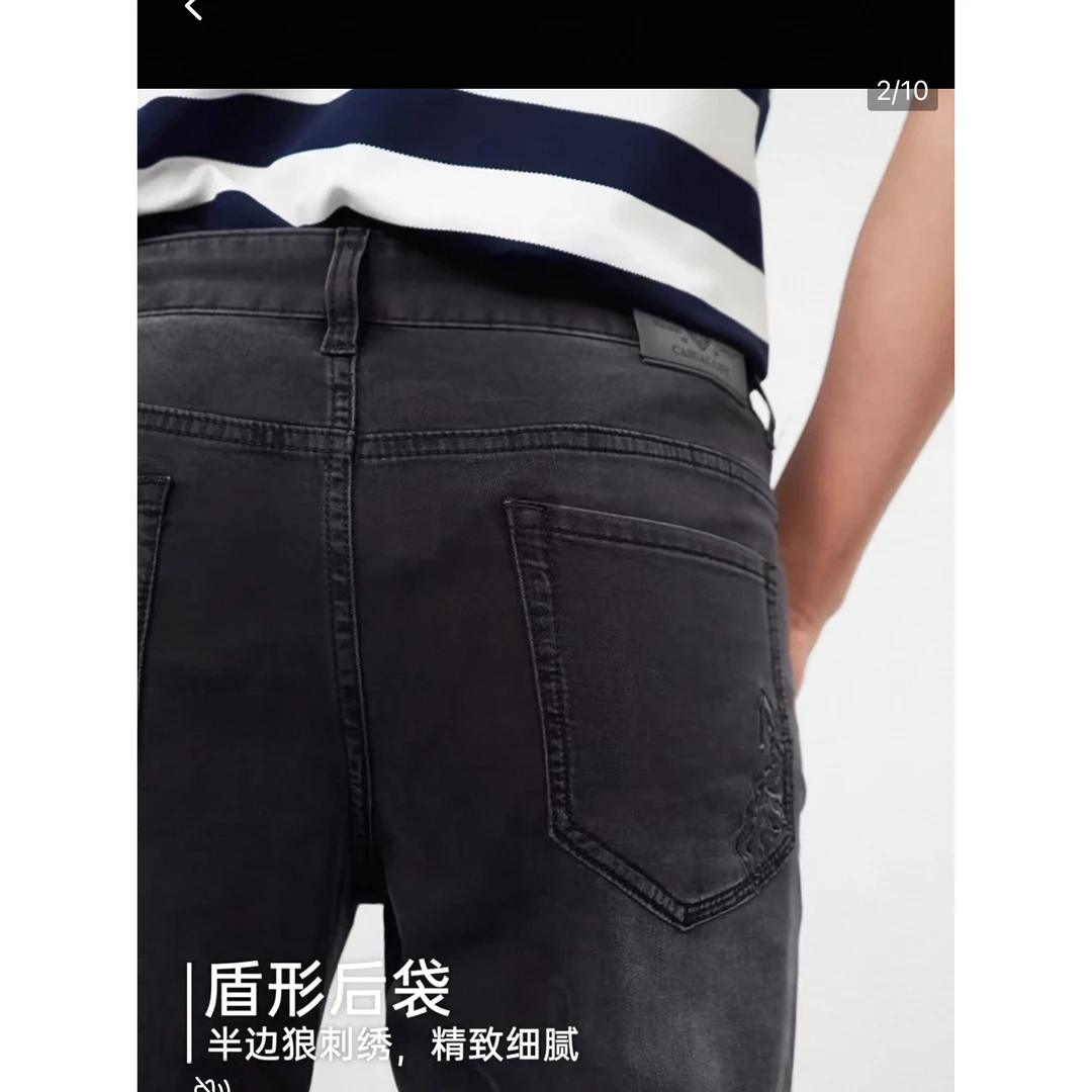 狼-国内牌 原单 男春夏弹力天丝小直筒牛仔裤3939