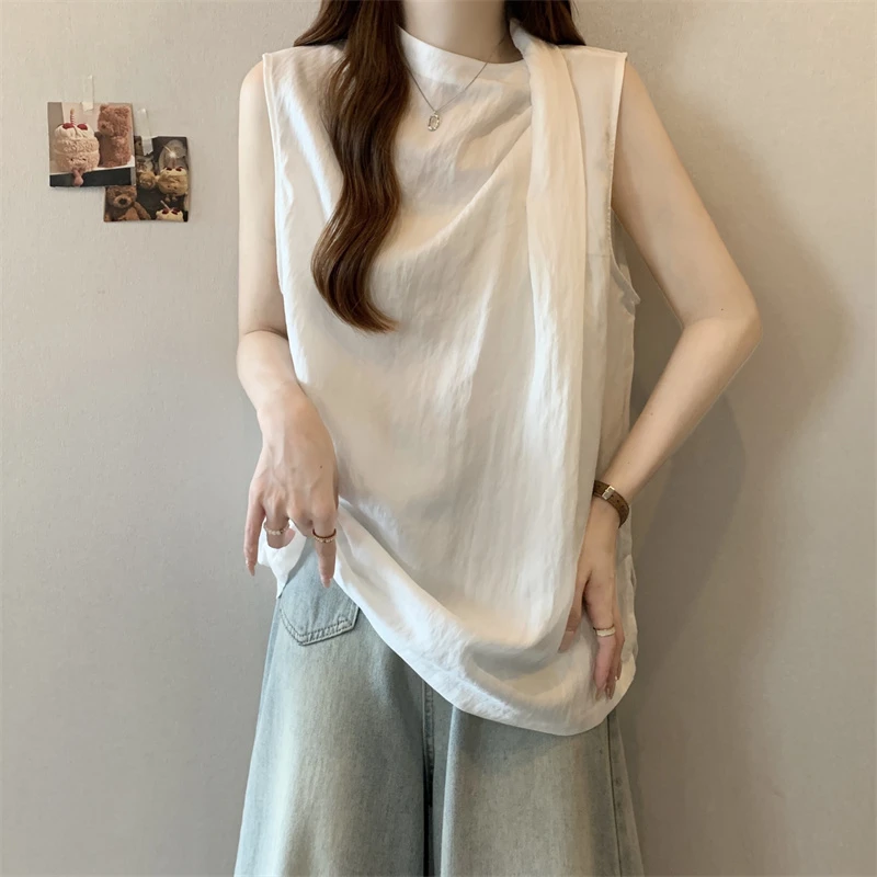 2025夏季新款无袖背心吊带外穿大码女装胖mm宽松遮肚内搭小衫上衣