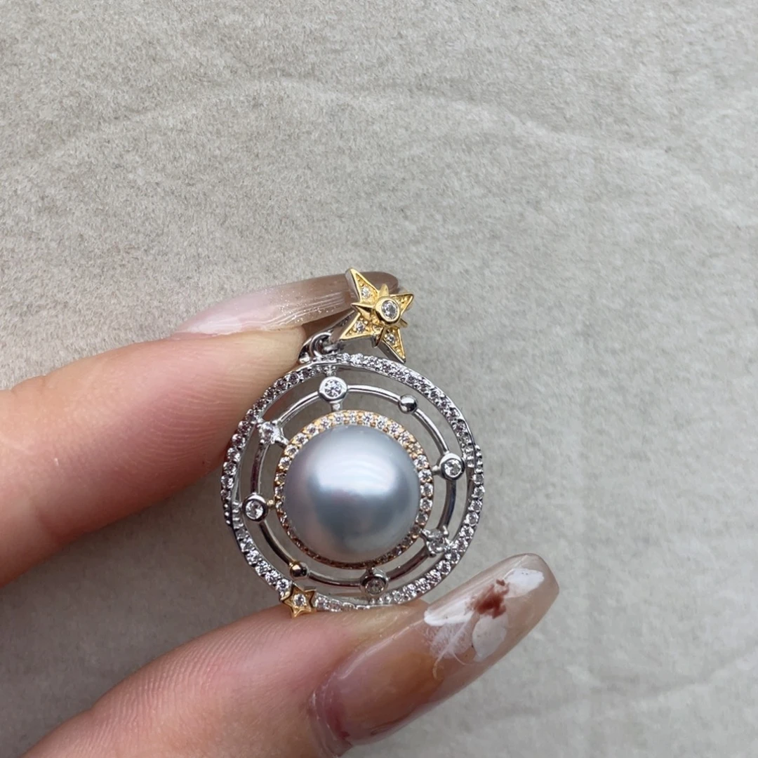 银S925镶嵌颈饰海水珍珠W130