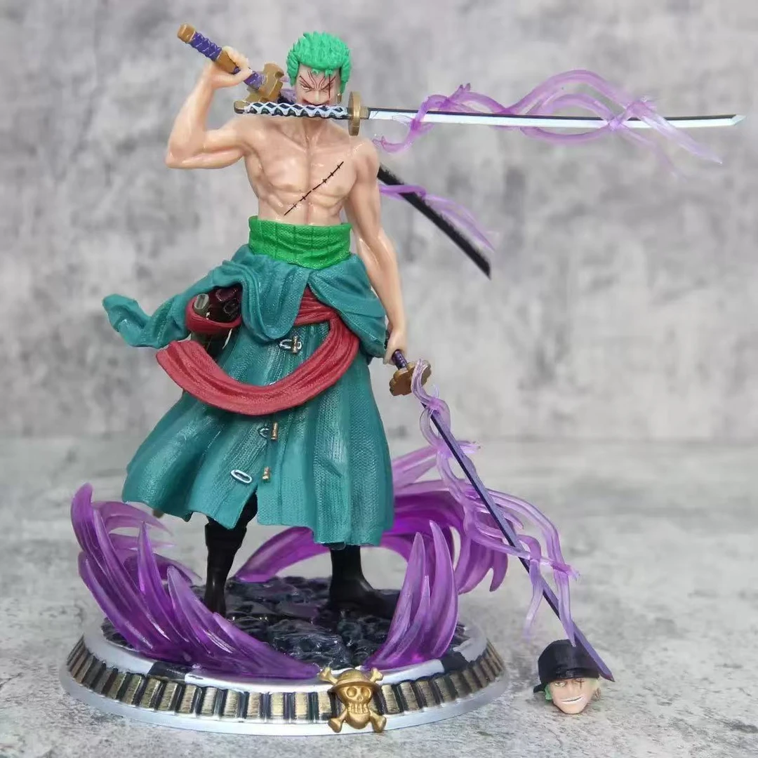 海贼王系列 三刀流双头雕小号梦幻索隆动漫模型手办雕像摆件