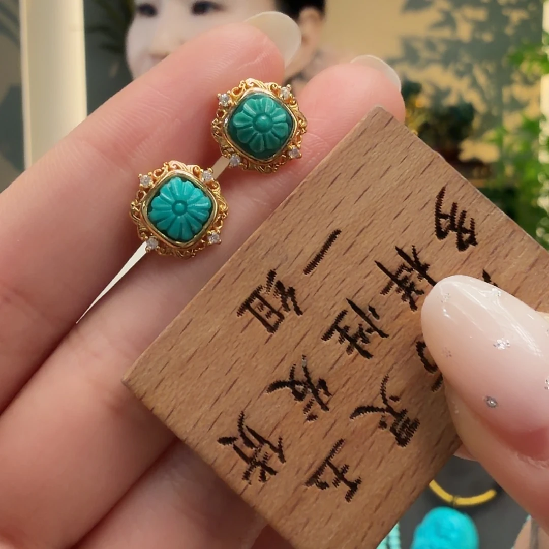 绿松石银S925镶嵌颈饰