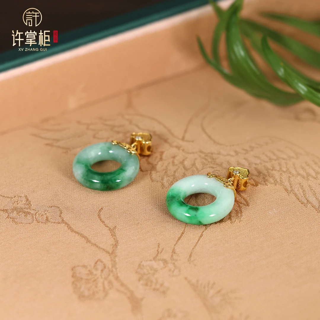 许掌柜｜瑞环 S925银甜甜圈吊坠天然翡翠A货国潮单个多样性随机发