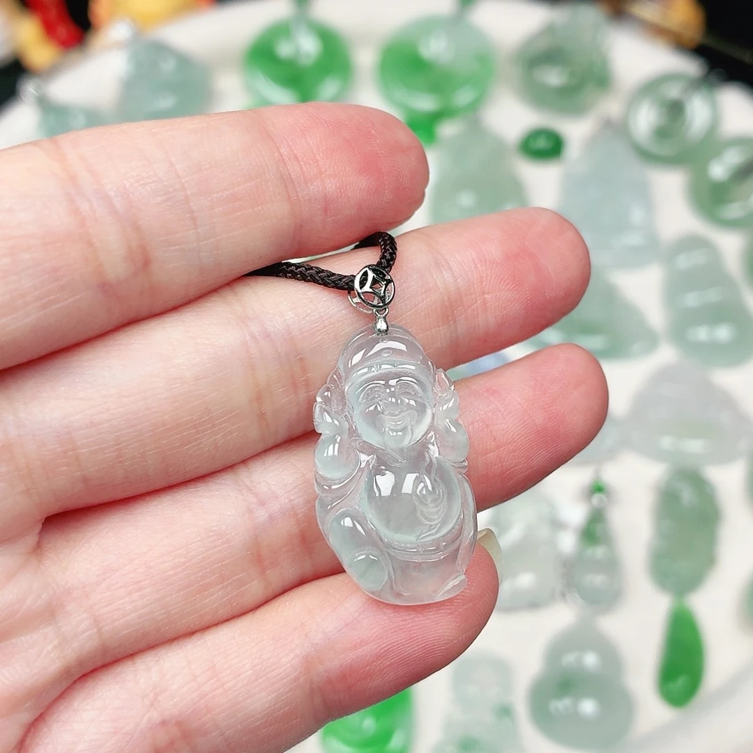 翡翠18K金镶嵌颈饰缅甸天然A货翡翠