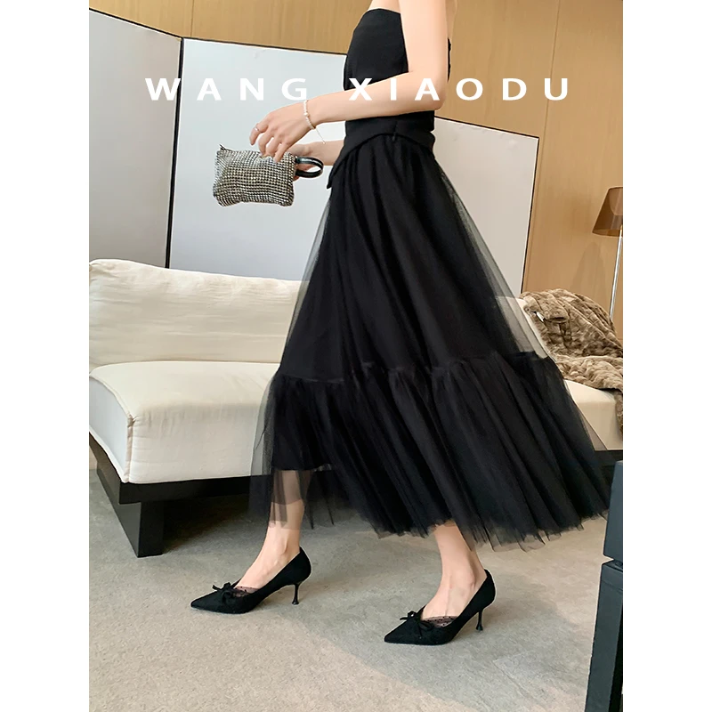 【王小毒】半面纱 蕾丝波点尖头高跟鞋女2025新款细跟蝴蝶结单鞋