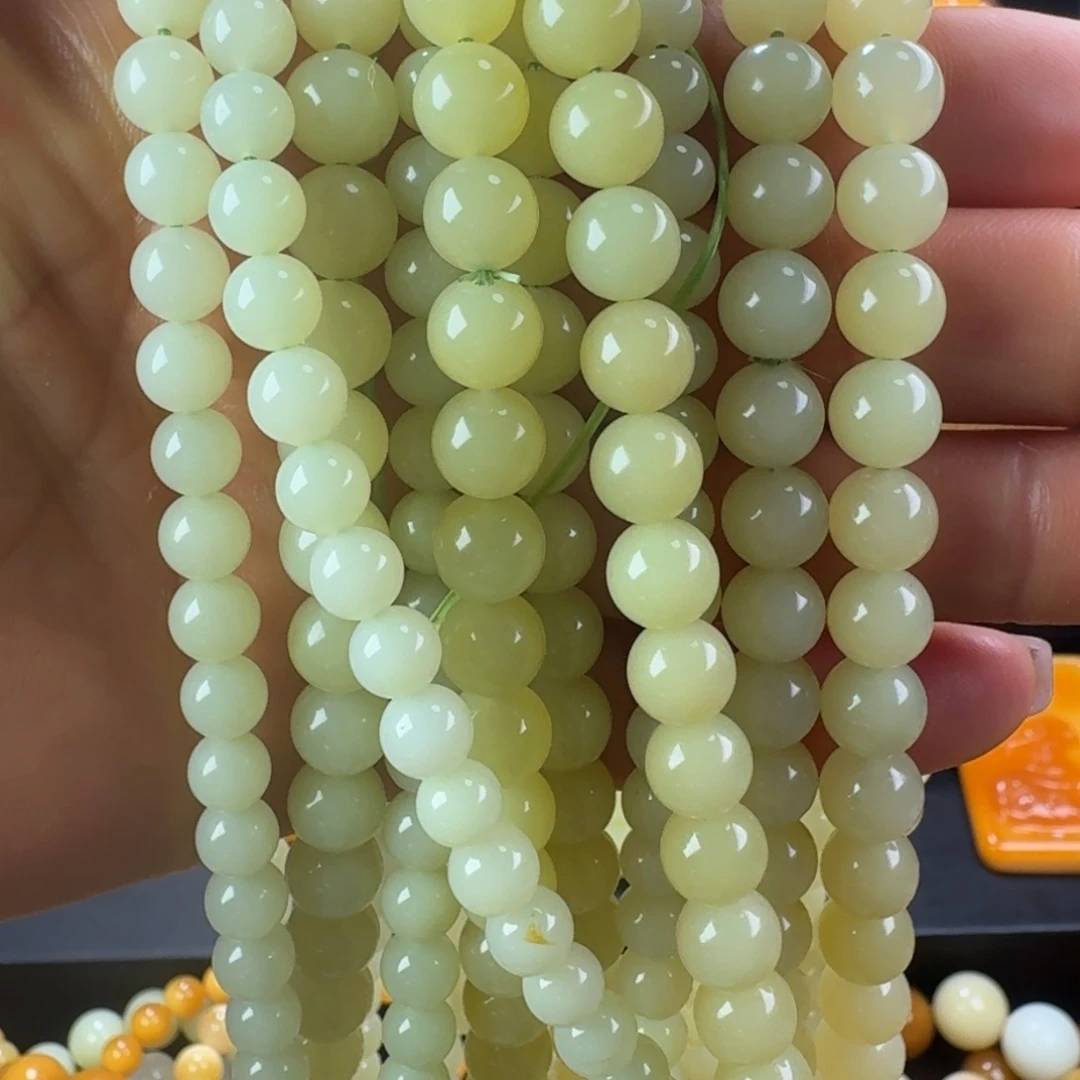 石英质玉（缅黄）108未镶嵌晨**恋