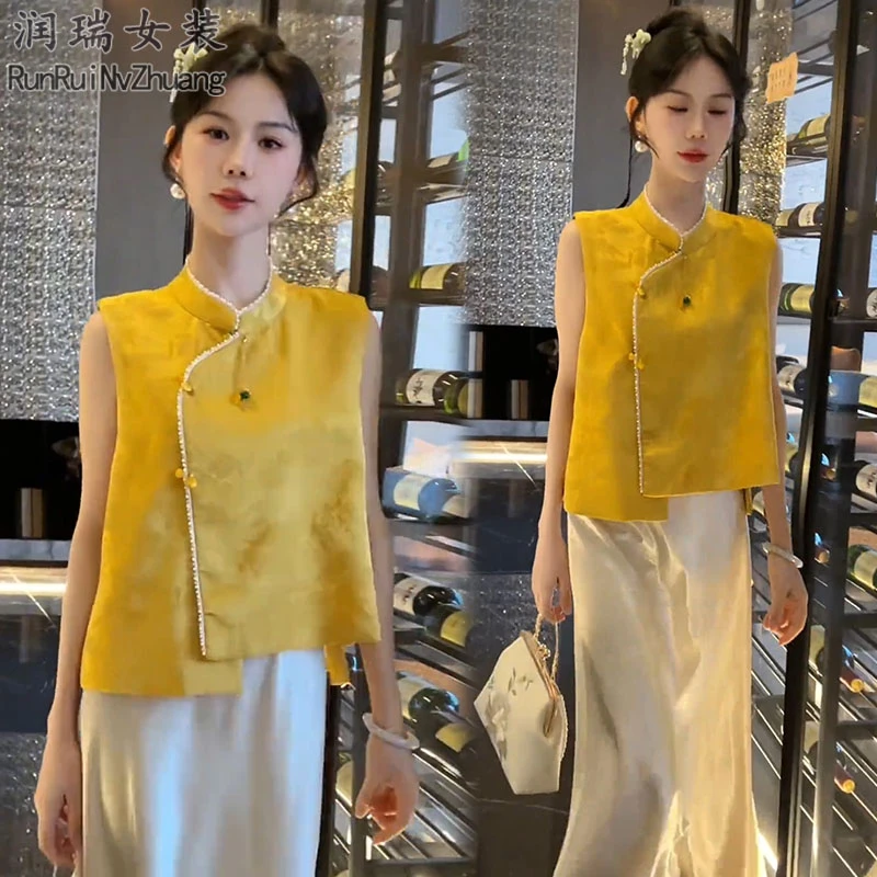 宽松时尚中国风套装女2025夏季新款复古港风上衣优雅半身裙两件套