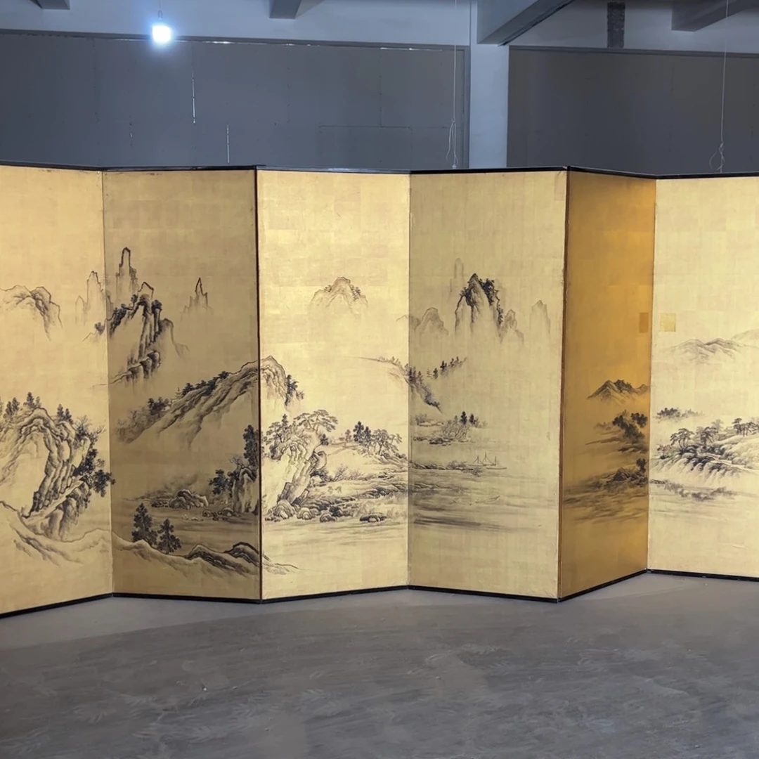 绘画屏风框画茶空间设计