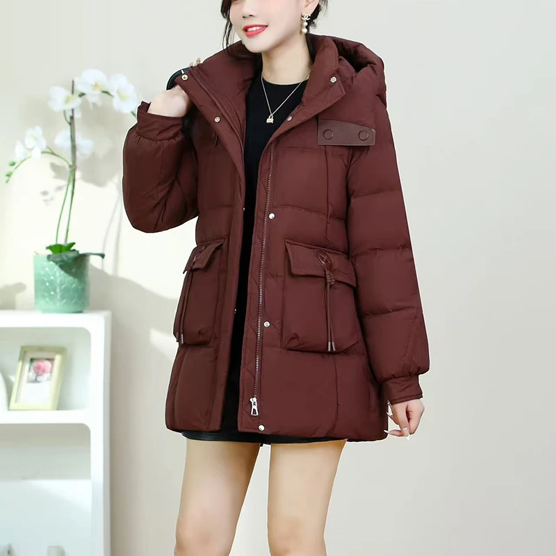 A1809 时尚气质外套休闲百搭保暖秋冬羽绒服连帽冬季女款简约上衣