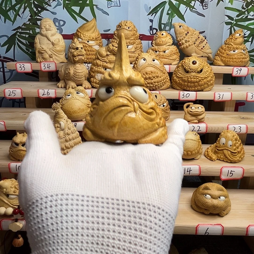 有***？竹竹根雕手工独角金蟾